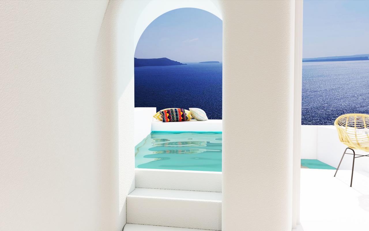 Canvas Aphrodite Deluxe Suite with outdoor Jacuzzi Caldera View